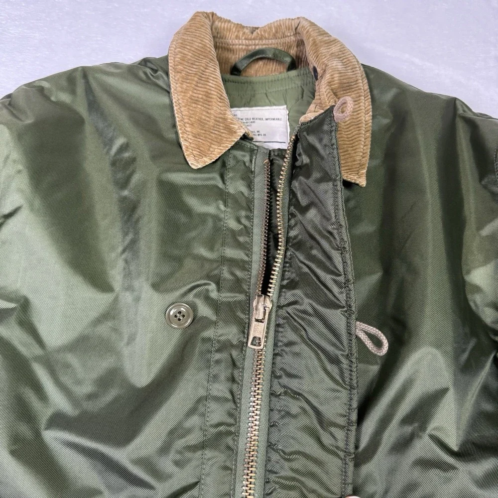 Vintage US Navy‎ USN A-1 Extreme Cold Weather OD Green Deck Jacket Mens Small